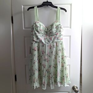 Self-Portrait Foral Mint Green Dress